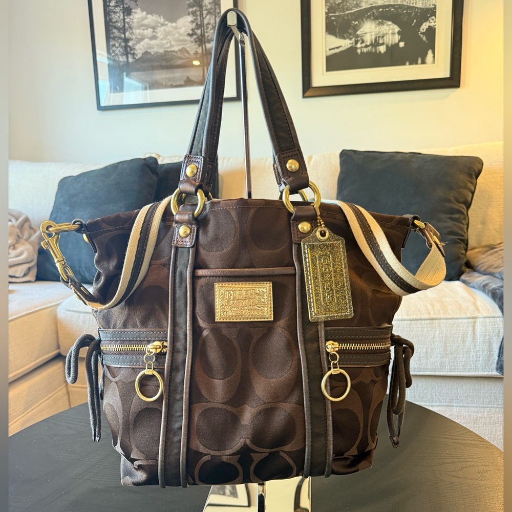 Vintage Coach Poppy Bag in Dark Brown